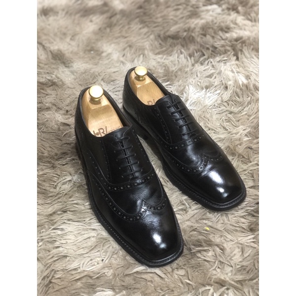 [Giày 2hand] [Size 41] [TonaShoe] Giày Tây Kiểu Dáng Wingtips Full Brouge Màu Đen