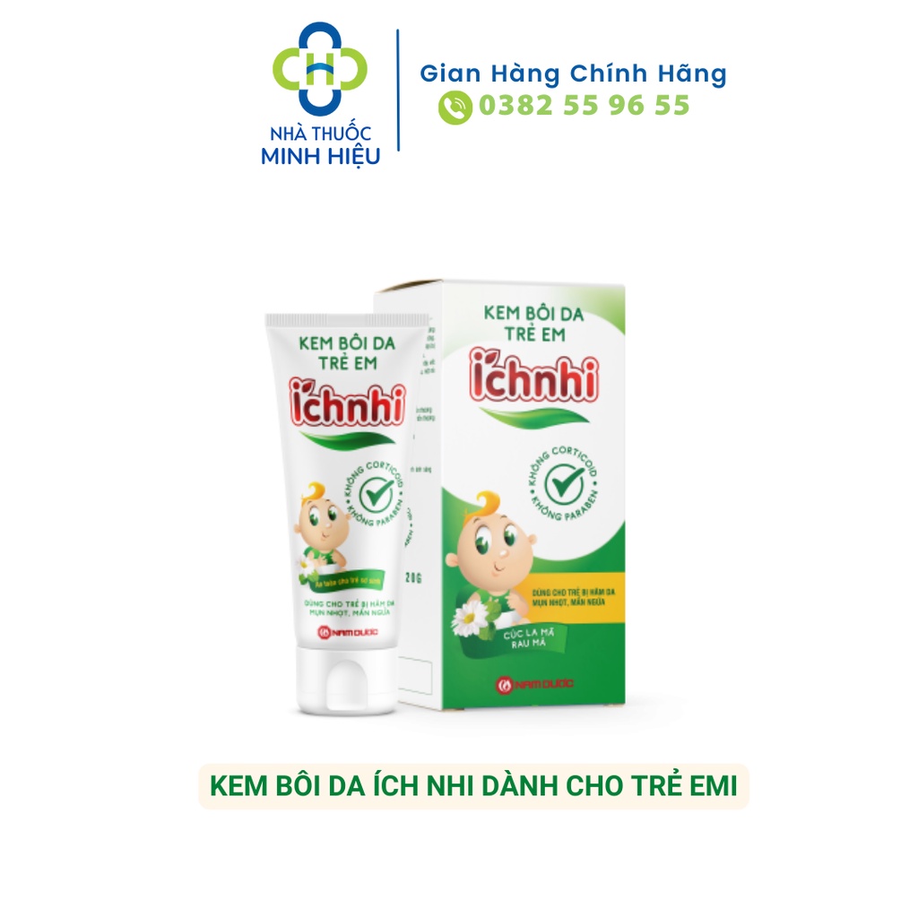 Kem bôi da trẻ em Ích Nhi 20g giúp giảm mẩn ngứa, sưng đỏ, dùng cho trẻ từ sơ sinh bị hăm tã, rôm sẩy