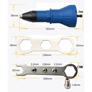 Bộ chuyển đổi Đầu rút rive - đầu rút đinh tán gắn máy khoan tiện lợi