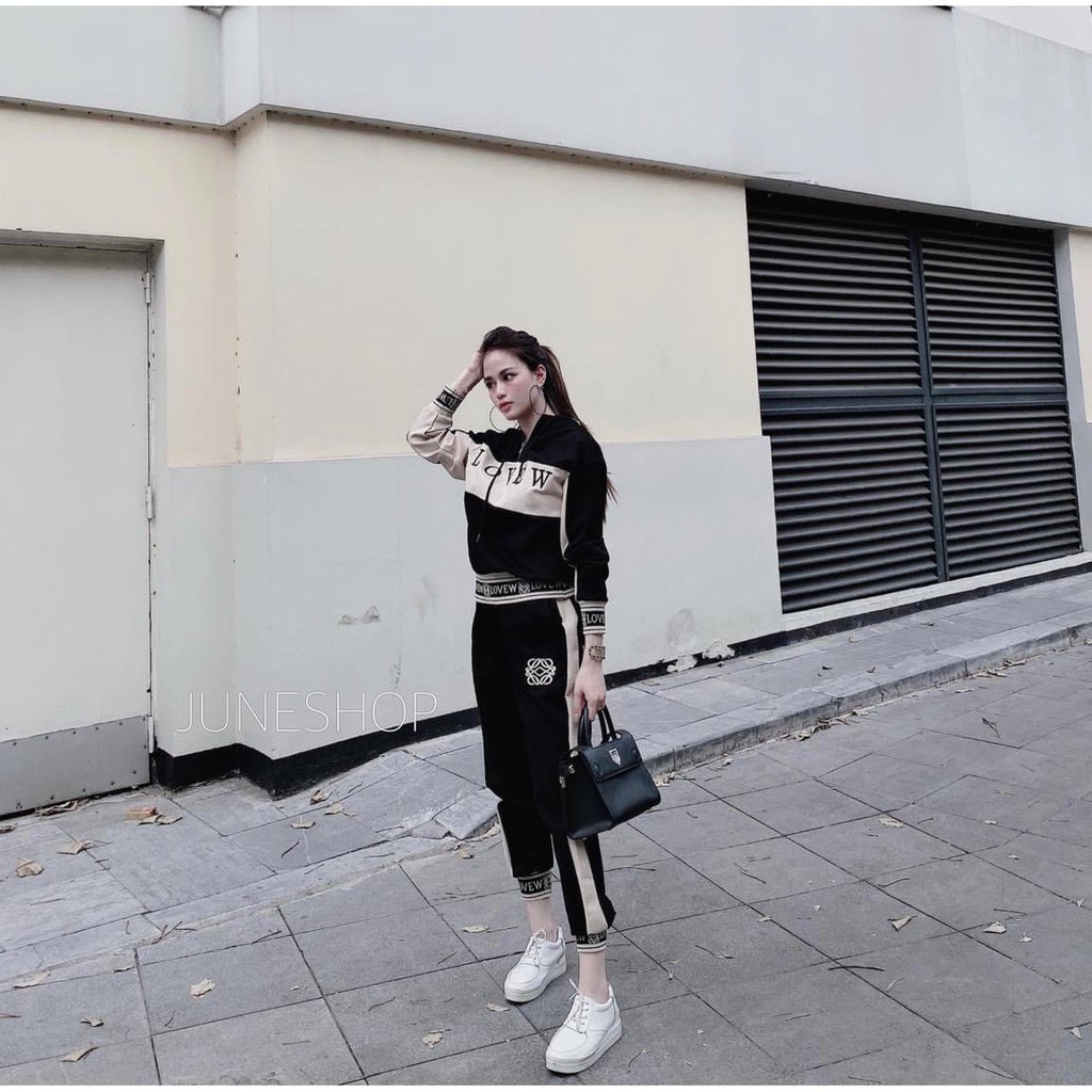 BÁN SỈ BỘ ĐEN PHỐI BE LOVEW BO CHUN CHỮ CHO NỮ BN27 | BigBuy360 - bigbuy360.vn
