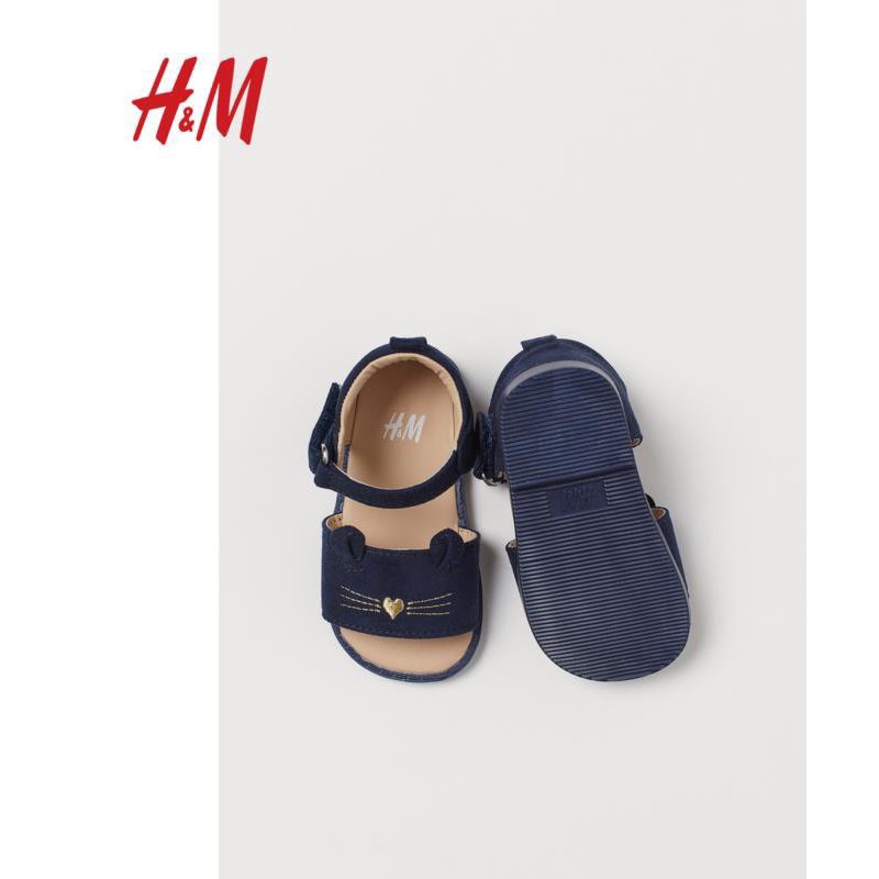 Giày Sandal H&M mặt mèo nhung siêu cute cho bé mang đi học/đi chơi