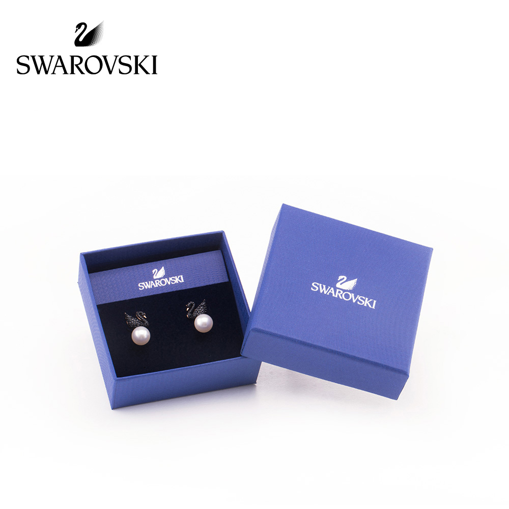 Bông tai nữ hình thiên nga đen đính đá pha lê swarovski thời trang cá tính