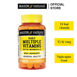Mason Daily Multiple Viatmins hộp 60 viên - cung cấp 24 loại vitamin khoáng chất cho cơ thể