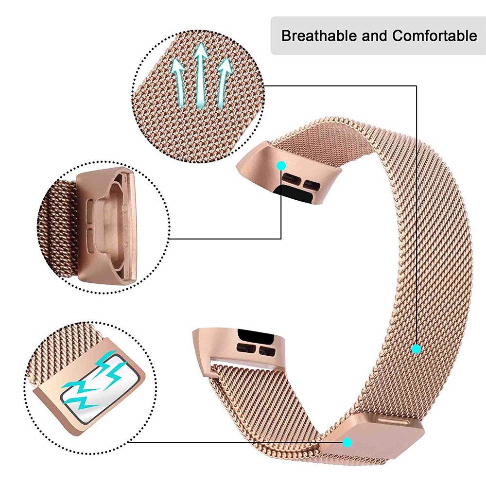 Dây đeo inox Milanese cho đồng hồ thông minh Fitbit Charge 4 / Charge 3