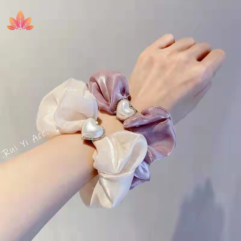 Dây cột tóc đính ngọc trai cỡ lớn thiết kế sang trọng đáng yêu JP5