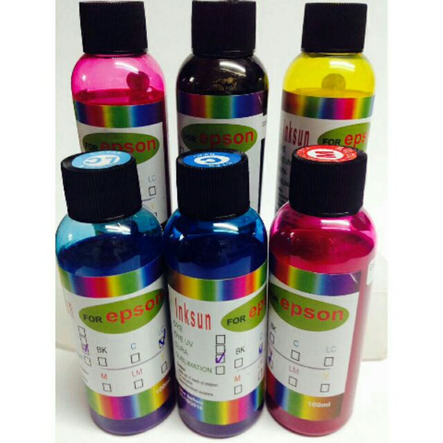 Hàng Thanh Lý - Combo 2 Chai Mực Dầu Pigment InkSun Mau Khô Màu LC và LM Cho Máy In Phun Epson
