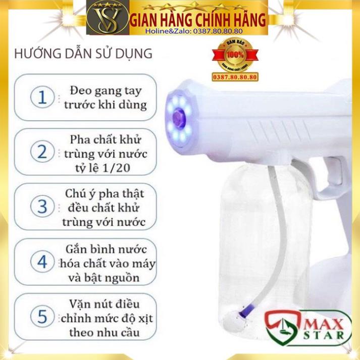 [BẢN MỚI 8 LED] Súng phun khử khuẩn nano/ Máy xịt khử khuẩn cầm tay tia uv chống dịch, diệt khuẩn 8 đèn led Atomizer