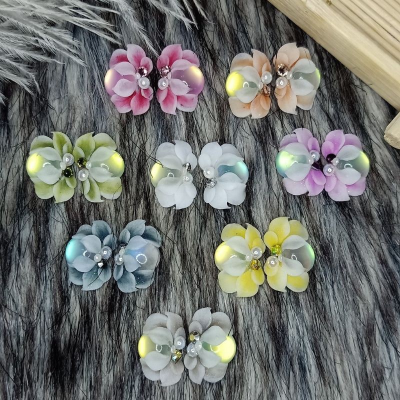 Hoa bột nail - hoa ôm đá mắt mèo