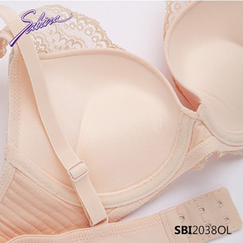 Combo Áo Lót Nâng Ngực Tạo Khe Chữ V Và Quần Đồng Bộ Màu Cam Nhạt Phối Ren Mordern V By Sabina SBI2038OL+SUI2038OL | BigBuy360 - bigbuy360.vn