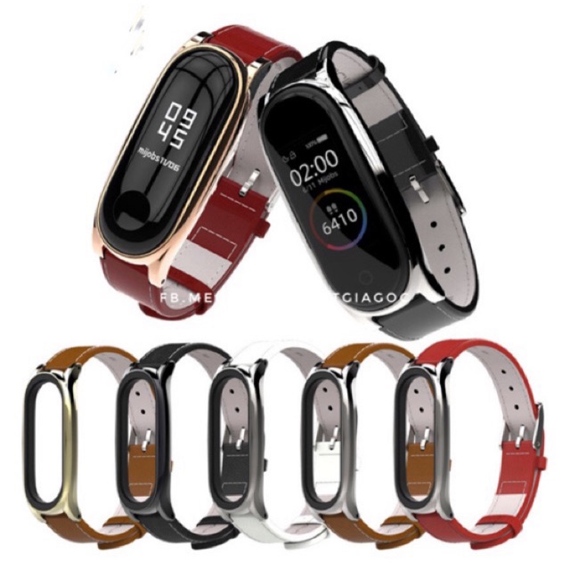Dây da Mijobs cho Mi band 5 / Dây Mi band 4, Dây Miband 3 làm bằng da - Chính hãng Mijobs