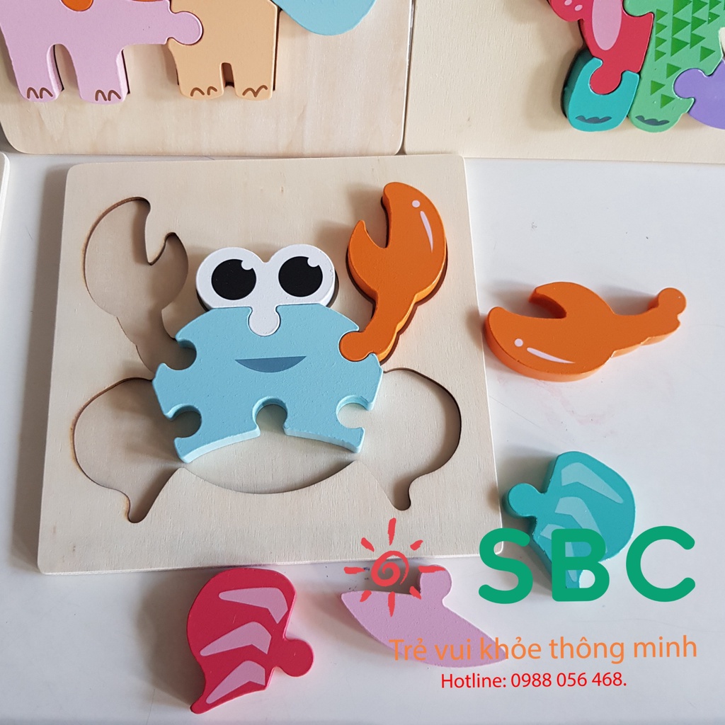 Đồ chơi gỗ - Ghép hình gỗ xếp hình 3d siêu đẹp cho bé - Được chọn hình