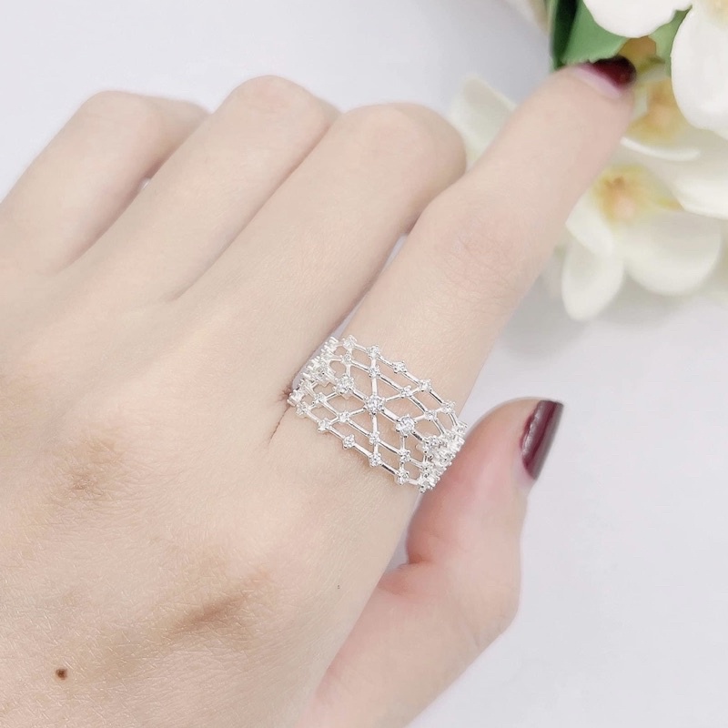 Nhẫn nữ Bạc ta Mạ vàng 24kara siêu đẹp - Vàng bạc Khải Khải