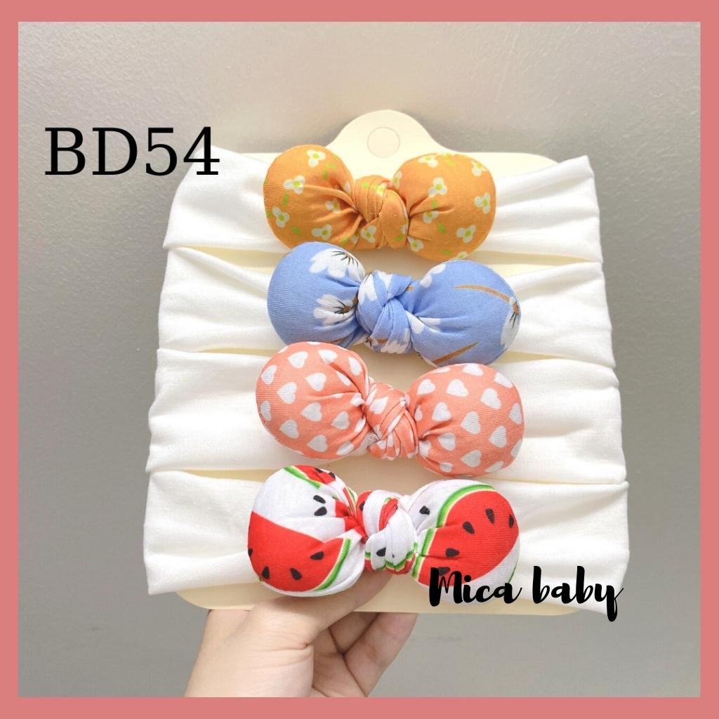 Băng đô vải gắn nơ phồng dễ thương cho bé gái Mica Baby BD54