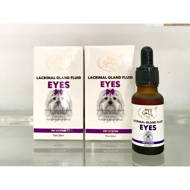 Thuốc trị chảy nước mắt chó mèo Lacrimal Gland Fluid EYES - Thuốc uống hết chảy nước mắt vàng ố lông (20ml)