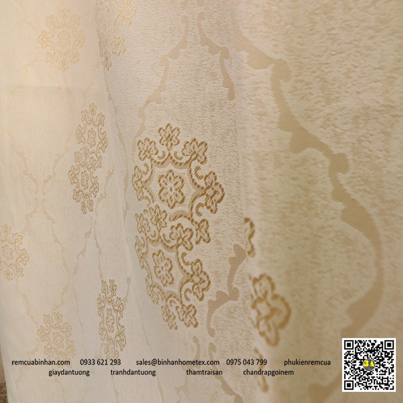 Vải gấm may rèm cửa khăn trải bàn họa tiết Damask cổ điển Vải màn cửa giá rẻ