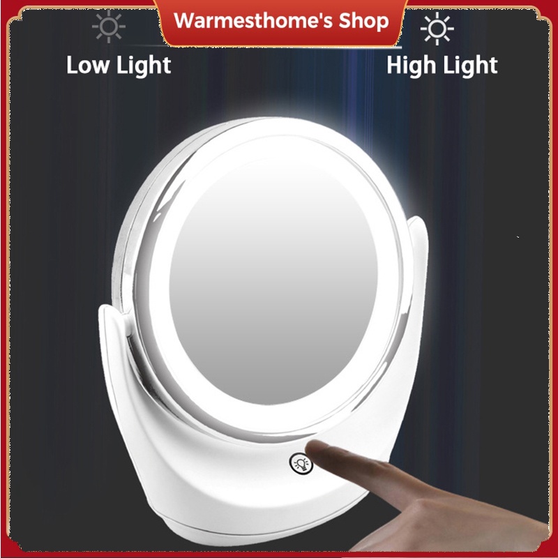 Gương Trang Điểm Có Đèn LED Phóng Đại 5X Với 3 Đèn 90% Tự Nhiên Xoay 360 Độ