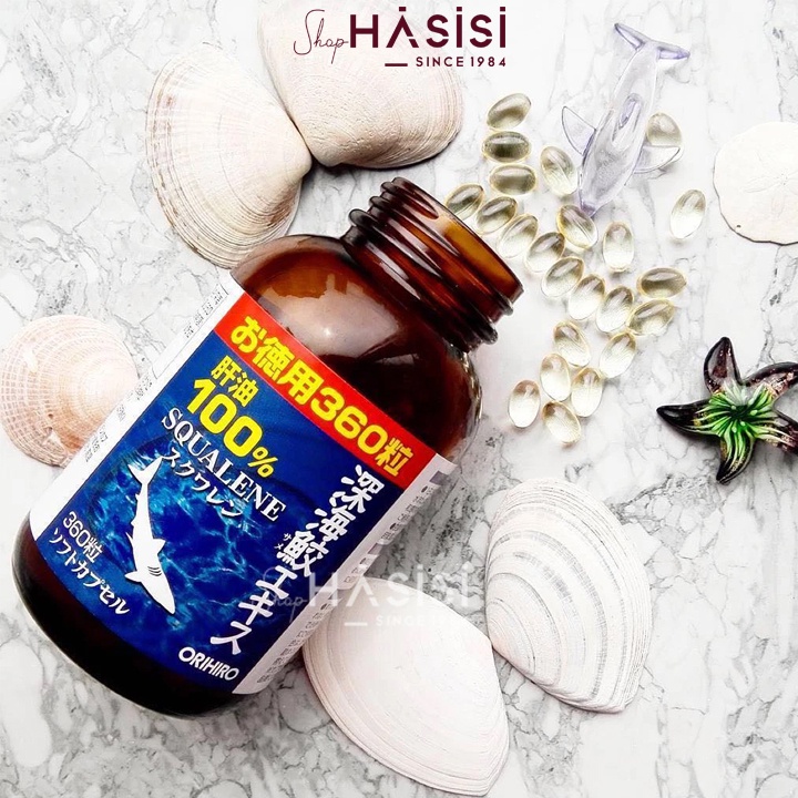 Viên Uống Dầu Gan Cá Mập ORIHIRO - 100% Squalene (360~390 Viên - 6 Viên/Ngày)
