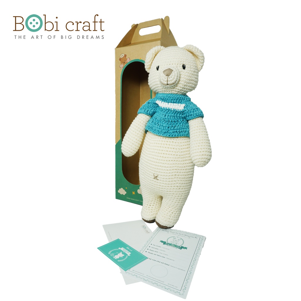 Thú bông len Bobicraft - Gấu Bobbie mũm mĩm - Đồ chơi an toàn Quà tặng bé