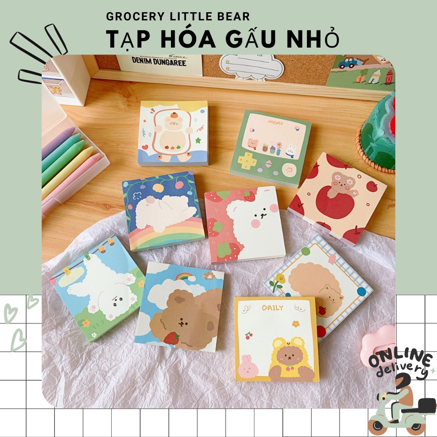 Giấy note phim hoạt hình gấu dễ thương Gaunho