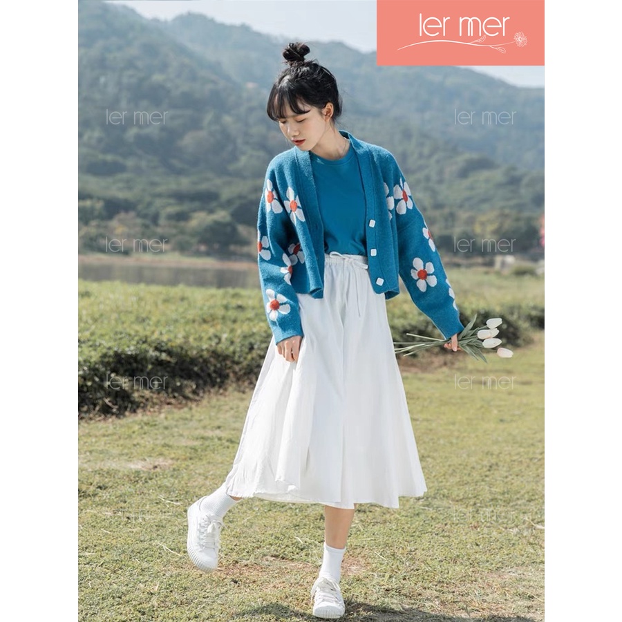 Áo cardigan bông hoa nhỏ nữ tính nhà Ler Mer 🌼 Áo cardigan phong cách Hàn Quốc