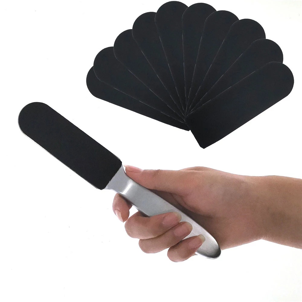 1 Set Dụng Cụ Chà Nhám Chà Nhám Móng Tay Cầm Kim Loại Cho Nam Và Nữ