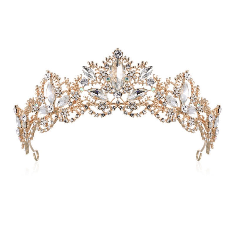 Vương Miện Cài Tóc Đính Pha Lê Nhân Tạo Dành Cho Cô Dâu