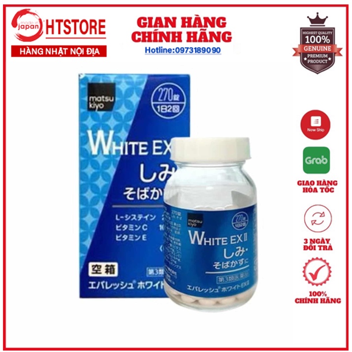Viên uống Skin White EX ll 270 viên trắng da, mờ thâm nám Nhật Bản