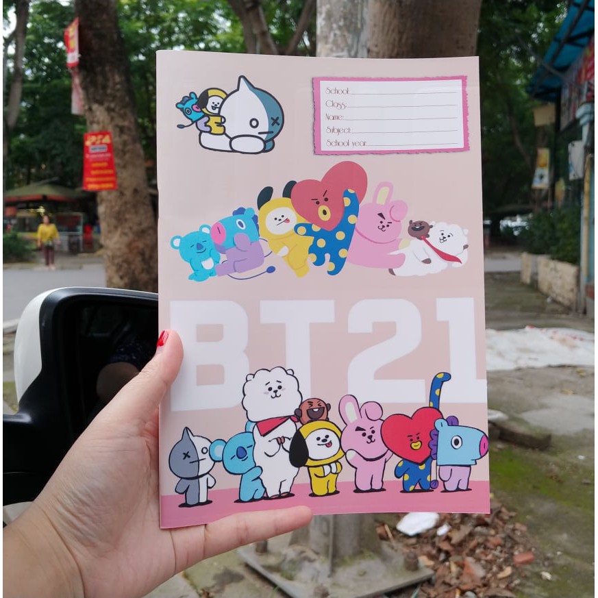 Vở kẻ ngang BTS BT21 trái tim 17x24cm