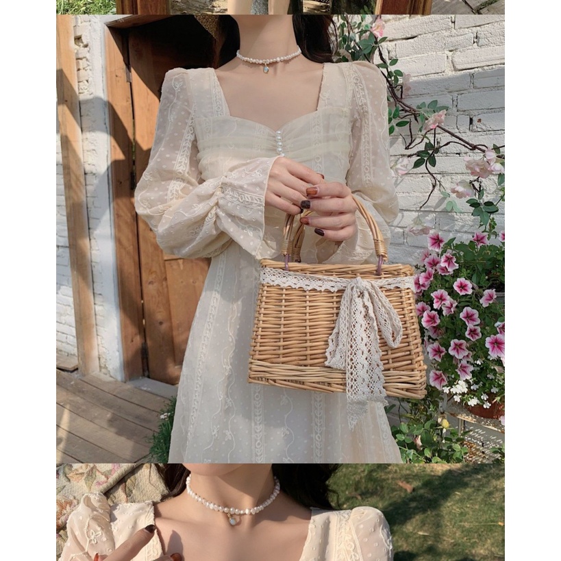 Đầm chiffon màu trắng kiểu dáng trẻ trung thanh lịch dành cho nữ