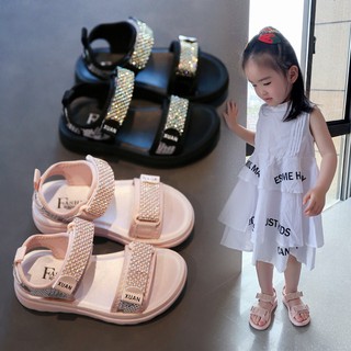 Dép quai hậu sandal bé cho gái hai quai đính đá a273-a274