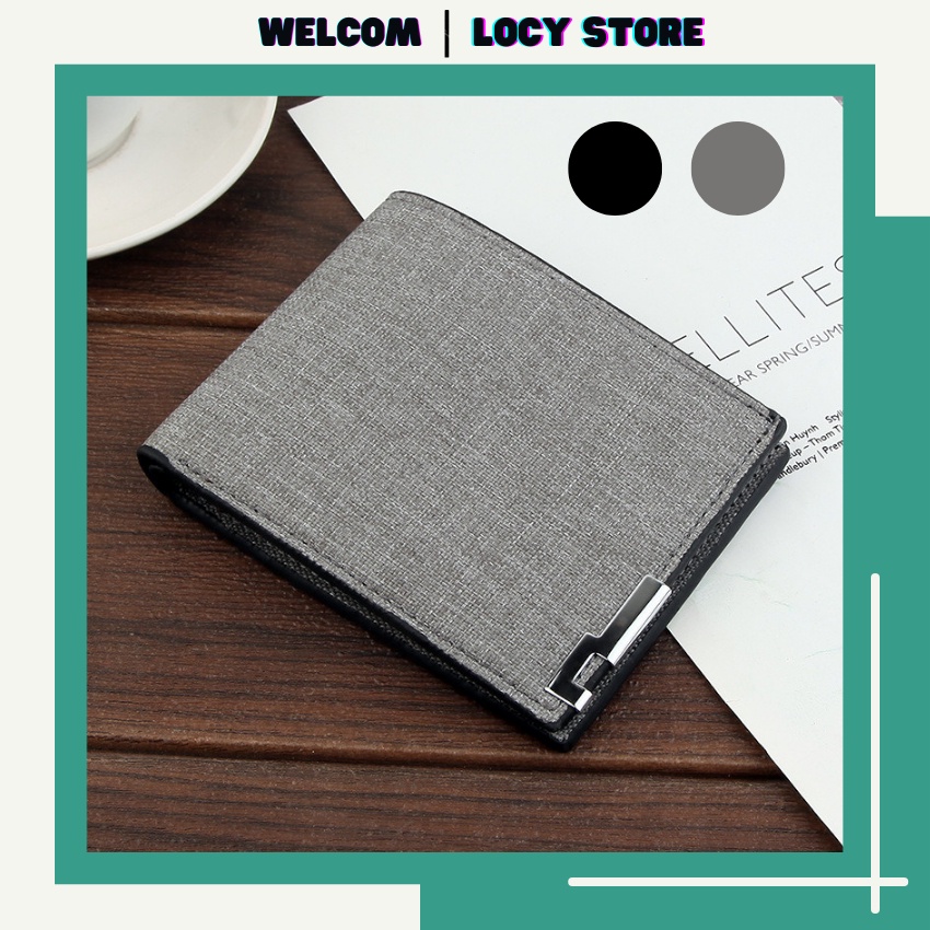 Ví vải nam canvas dáng đứng mini cao cấp nhỏ gọn đựng tiền và thẻ atm cmnd thời trang LOCY STORE LC001
