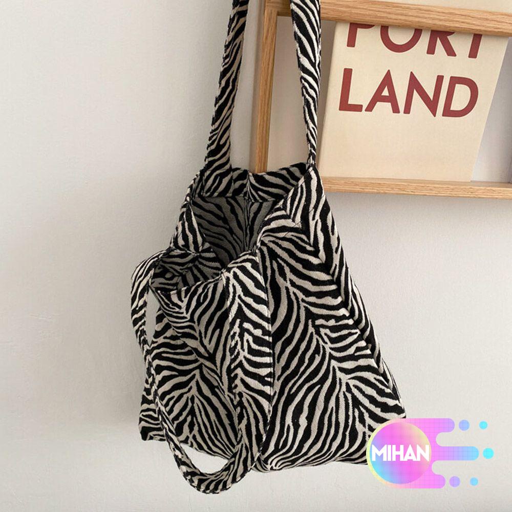 Túi xách vải canvas họa tiết ngựa vằn thời trang dành cho nữ