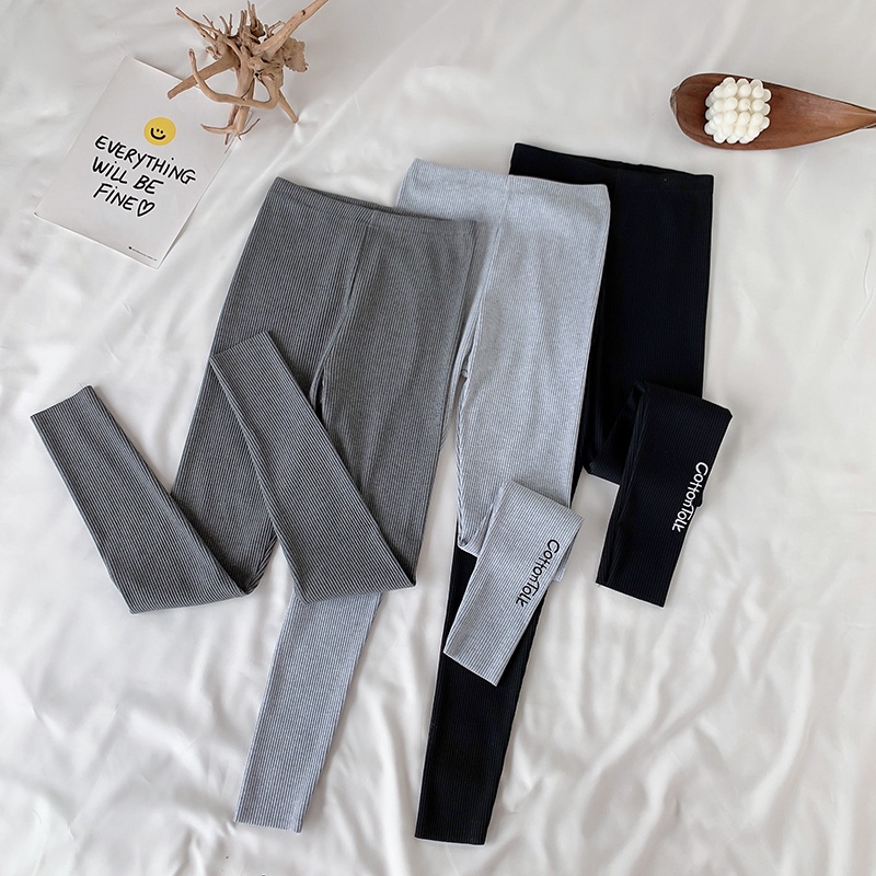 Quần Legging nữ BIGSIZE 45-100kg cạp cao dáng Ôm co giãn Thêu Chữ Chất Liệu Cotton mùa thu đông - quảng châu cao cấp | BigBuy360 - bigbuy360.vn