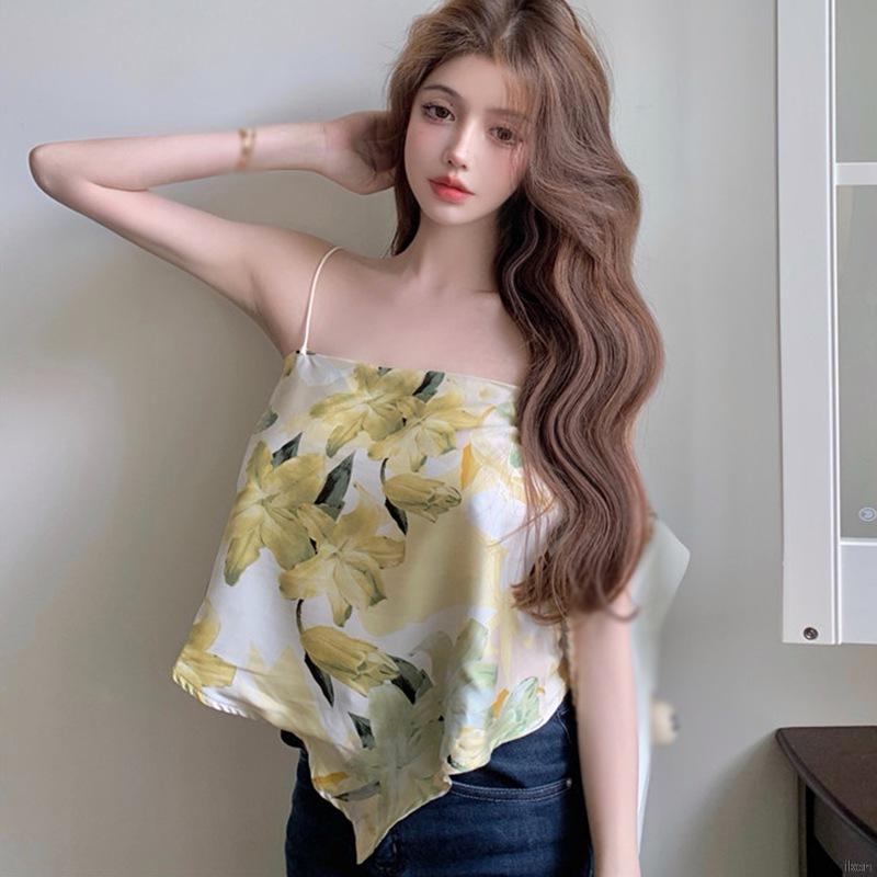 Áo dạng vest vải mỏng lụa chiffon cho nữ có dây đeo/ thiết kế thời trang mùa hè