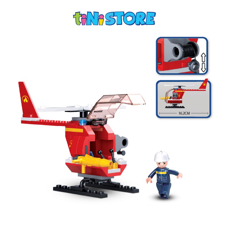 Đồ chơi lắp ráp sáng tạo lego trực thăng cứu hỏa 80 mảnh ghép YY652973