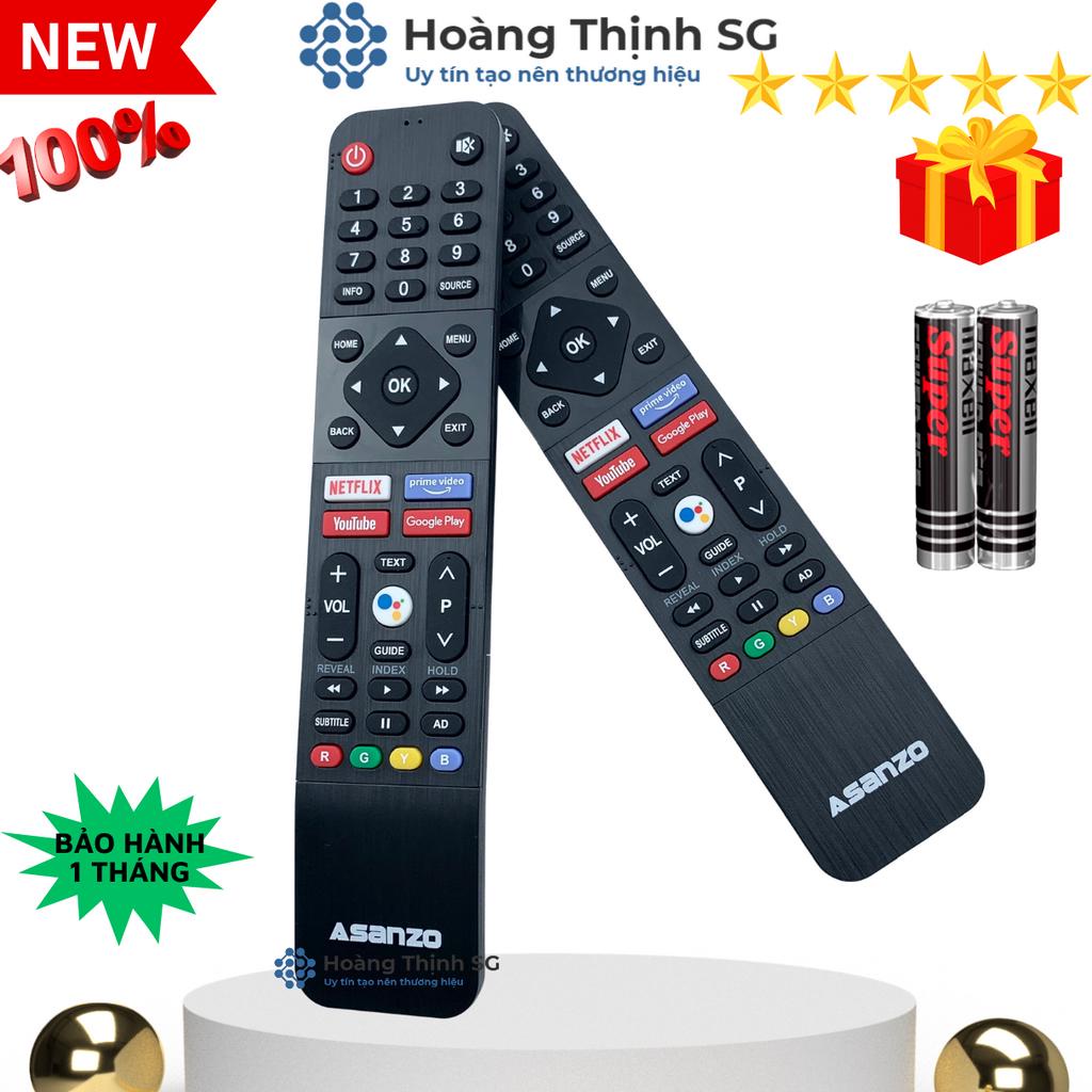 Remote điều khiển tivi Asanzo giọng nói, điều khiển TV Asanzo các dòng tivi SMART LED LCD - Tặng kèm pin
