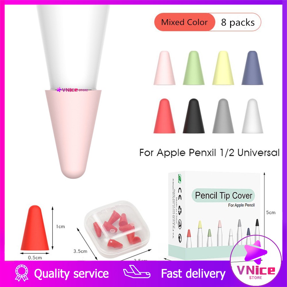 Đối với Apple Pencil Nắp đậy thứ 2 đầu tiên Bút cảm ứng Đầu bút cảm ứng Vỏ bảo vệ Silicone chống thấm nước Đầu bút chì