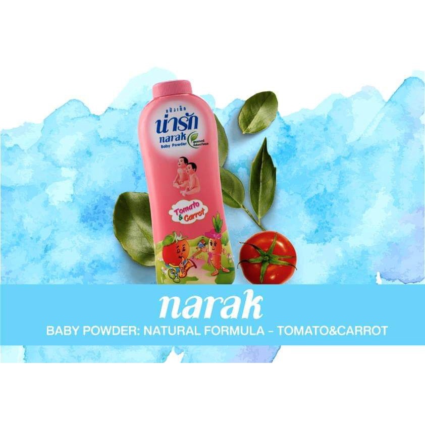 01 Chai Phấn Rôm Công Thức Tự Nhiên Dưỡng Da Cho Bé Narak Baby Powder Thái Lan 350gram