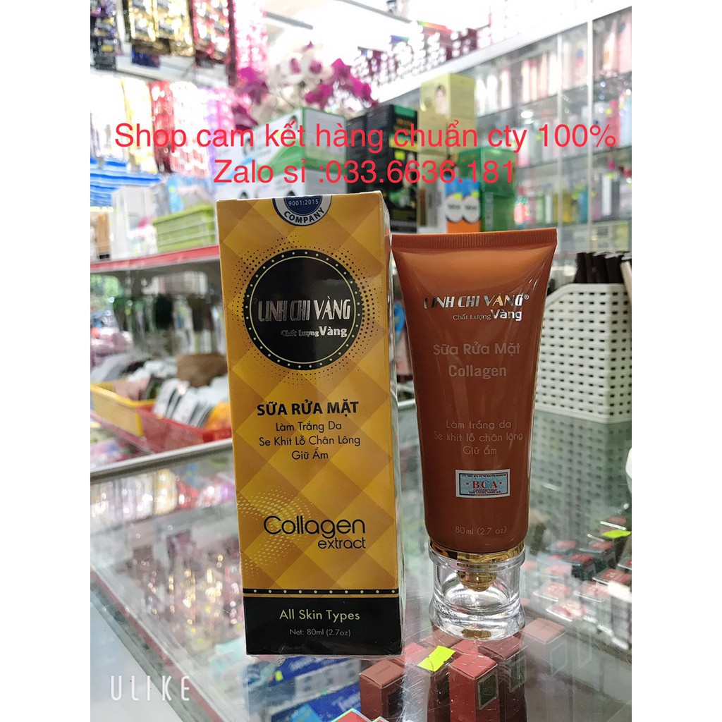 sữa rửa mặt collagen linh chi vàng 80ml [ chuẩn hàng cty 100%]