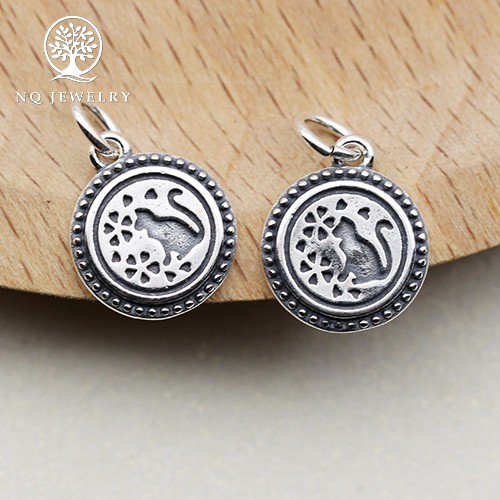 Charm bạc hình con mèo dễ thương treo - NQ Jewelry