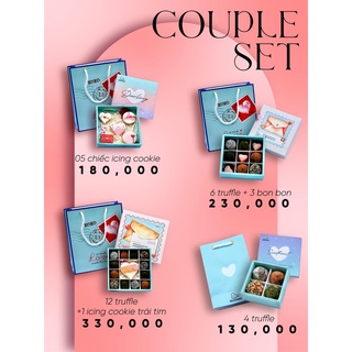 Couple set - Bộ quà tặng Valentine - Icing cookie/ Truffle chocolate/ Bon bon Chocolate - Tiệm bánh Lala