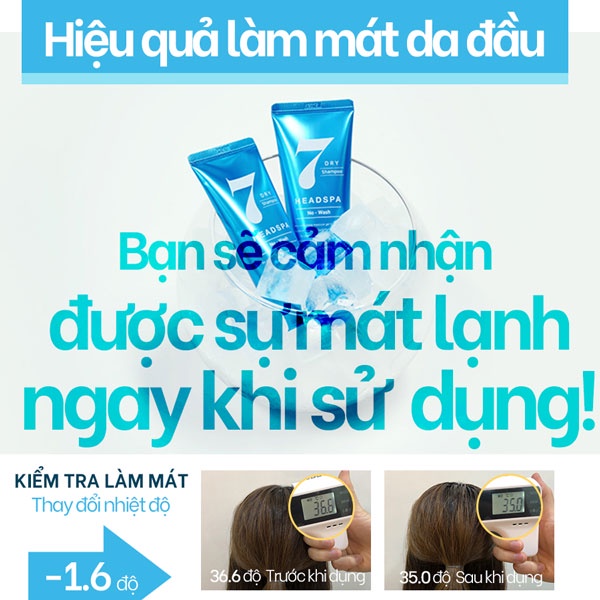 Dầu gội khô dạng kem HEADSPA7 no wash shampoo 100ml