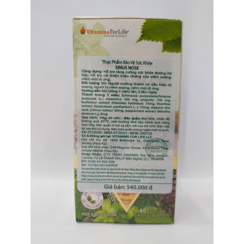 Sinus Nose - Hỗ trợ viêm xoang, viêm mũi dị ứng