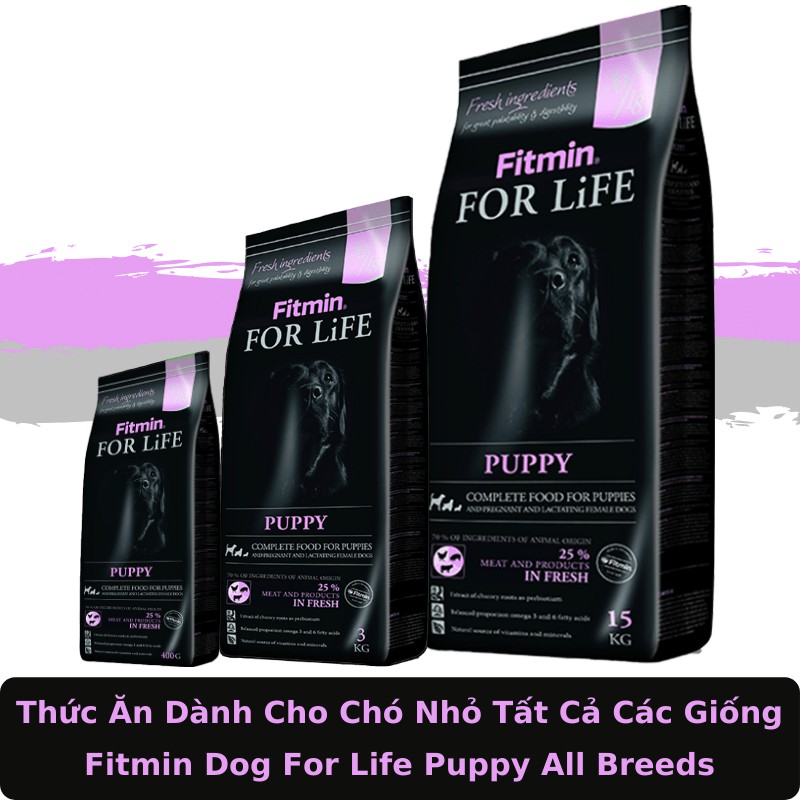 Thức Ăn Cho Chó Nhỏ, Mang Thai Và Cho Con Bú Tất Cả Các Giống - Fitmin Dog For Life Puppy All Breeds 15KG