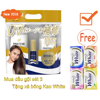 Bộ dầu gội và xả PT 450ml sét 3 vàng + xà bông kao white