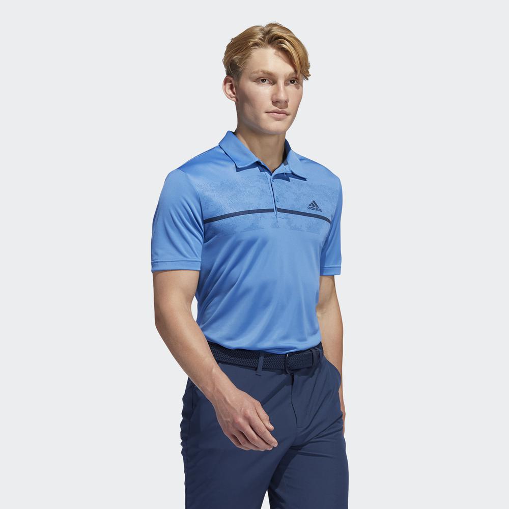 Áo Polo adidas GOLF Nam Áo Polo Họa Tiết Primegreen Màu xanh dương H36253