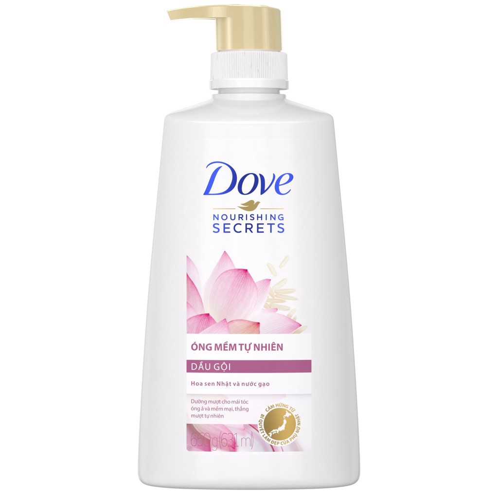 Dầu gội hoa sen Dove óng mượt 640g