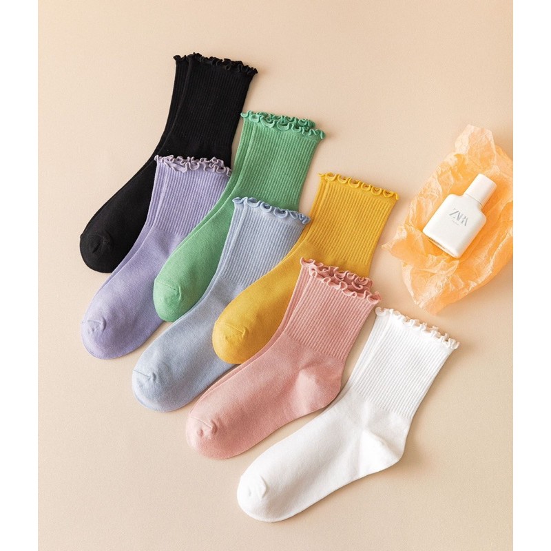 Vớ cổ cao nhún xoắn Ulzzang xinh xắn lolita cute