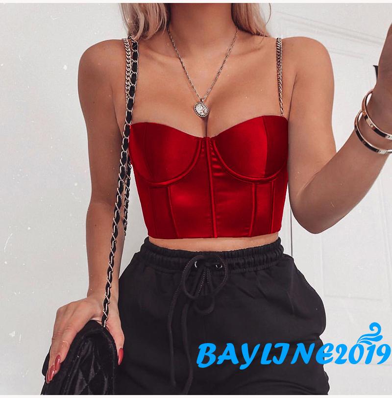 Áo Hai Dây Có Mút Đệm Ngực Phong Cách Gợi Cảm Thời Trang Dành Cho Nữ