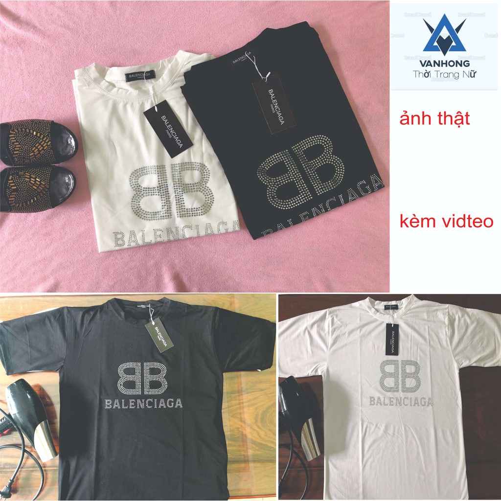 [ HOT ] Áo Phông Đính Đá Chữ BB ( ảnh thật + video shop tự quay )